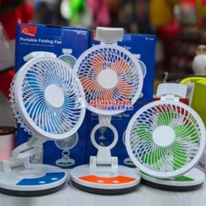 Hi-Quality Rechargeable Folding Table Fan With Light