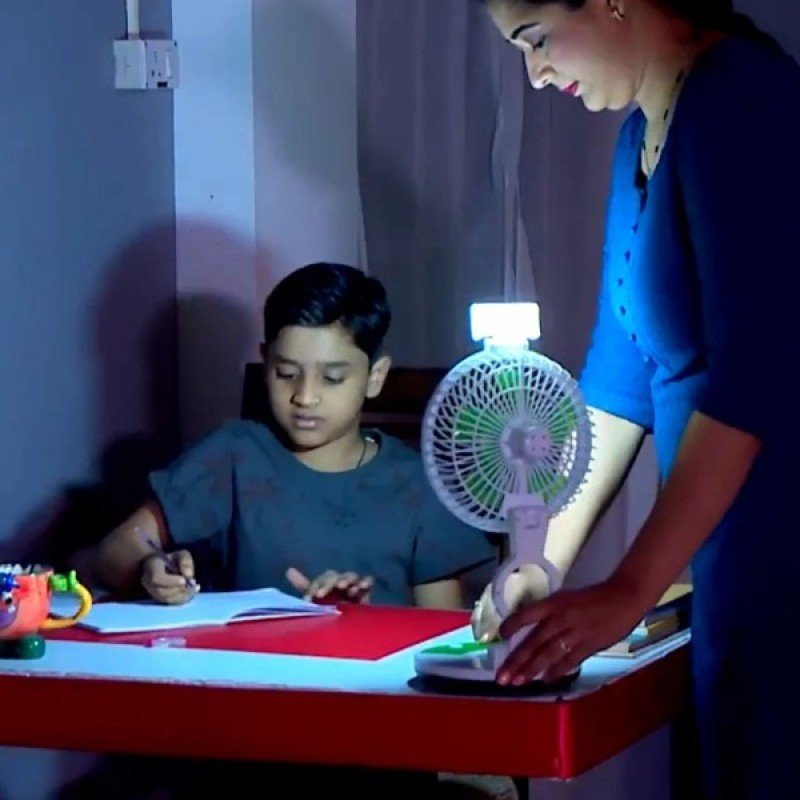 Hi-Quality Rechargeable Folding Table Fan With Light - Image 2